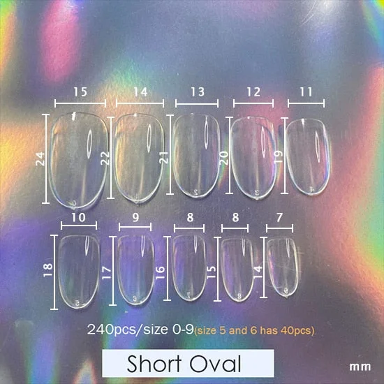 240pcs Gelly Tips Soft Gel Nail Extension Tips Full Cover Pre-shaped Sculpted Long Coffin Stiletto False Tip Quick Building Mold-Nail Inspo