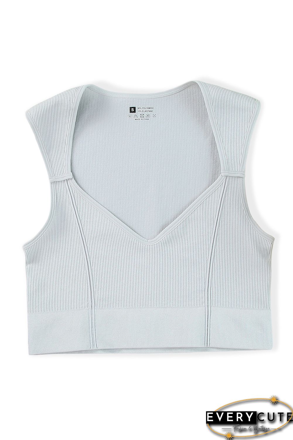 Gray Joint Straps Sleeveless Ribbed Gym Top