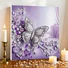 (Pre-Framed)Purple Butterfly-Special Shape Diamond Painting Kit(25x25cm)