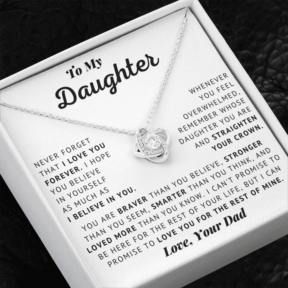 My Daughter – Believe In Yourself – Love Knot Necklace