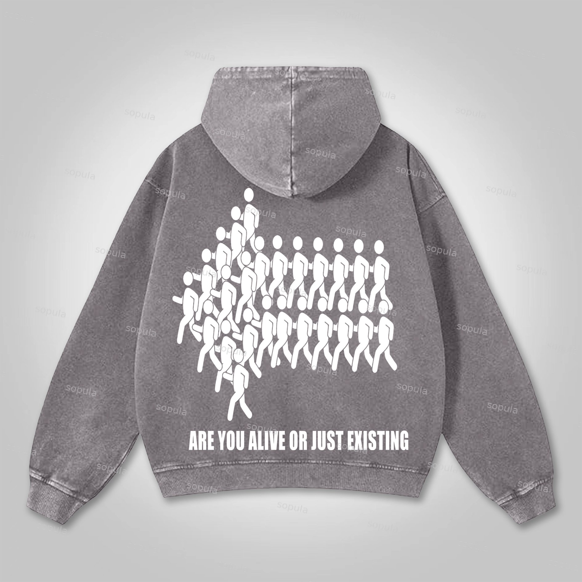 Sopula Are You Alive Or Just Existing Graphic Washed Hoodie - Sopula｜Premium Graphic Tees & Graphic Clothing
