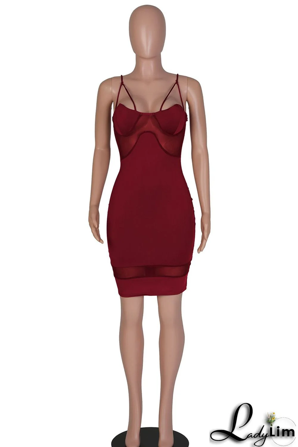 Black Fashion Sexy Solid Split Joint Backless Spaghetti Strap Sleeveless Dress