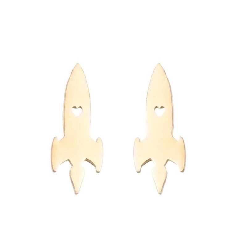 1 Pair Fashion Geometric Plating 304 Stainless Steel 18K Gold Plated Ear Studs