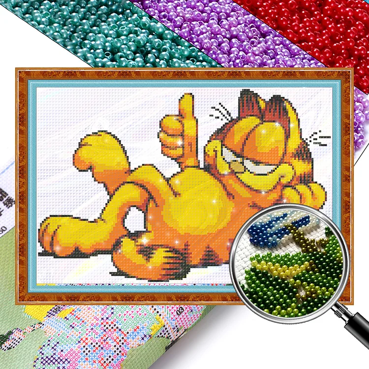 【Bead Embroidery】 Garfield Cat Is The Best 43*28cm 9CT Bead embroidery