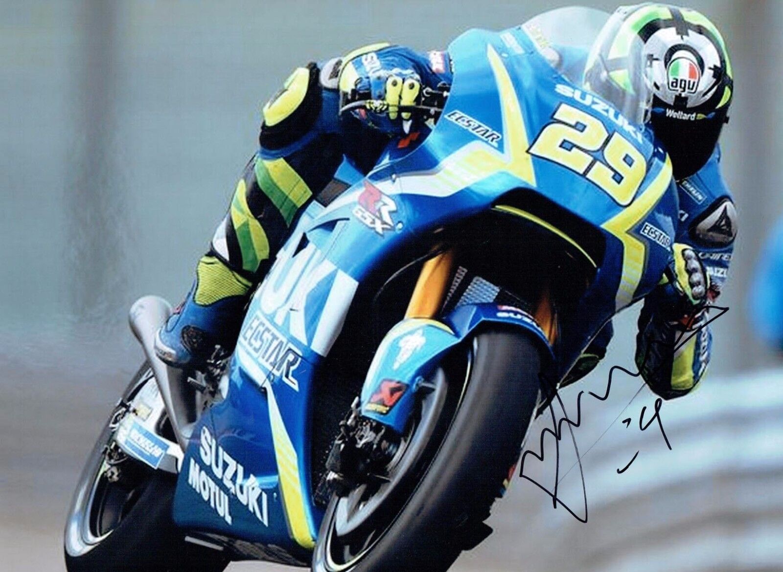 Andrea IANNONE 2017 SIGNED Suzuki MOTOGP 16x12 Autograph RACE Photo Poster painting 3 AFTAL COA