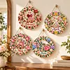 (Monthly Wreath)DIY Diamond Painting Acrylic Hanging Ornament, Double-Sided Printed Door Decoration,Pearl & Special Shaped Drill Art Home Decor
