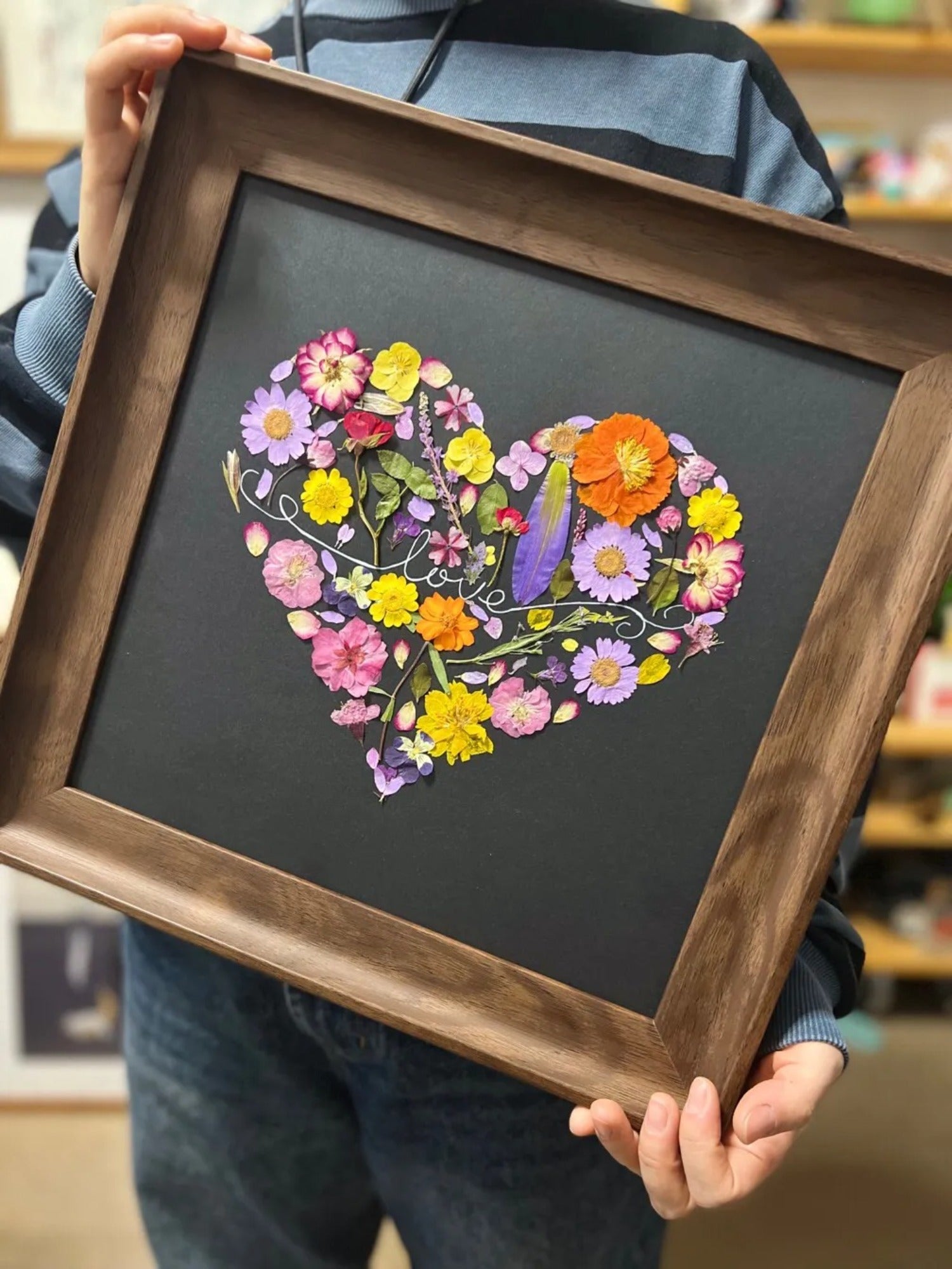 Pressed Floral HandCrafted Pressing Flowers Peserved Dried Plants Love