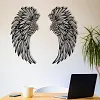 ✨Ailes d'ange noir Art des ailes en m&eacute;tal d&eacute;coration Murale avec lumi&egrave;res LED