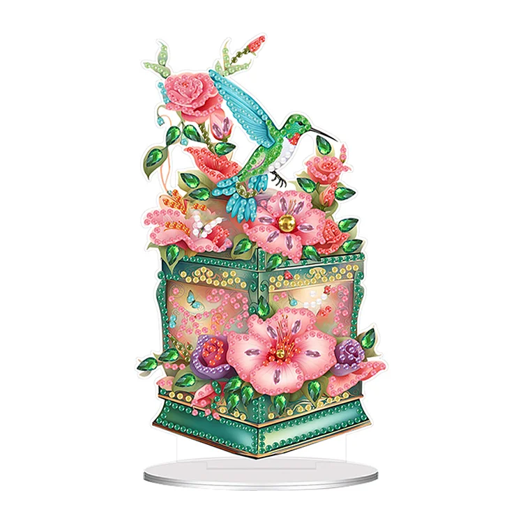 Acrylic Special Shaped Flower Lantern Desktop Diamond Art Kits Table Decoration gbfke