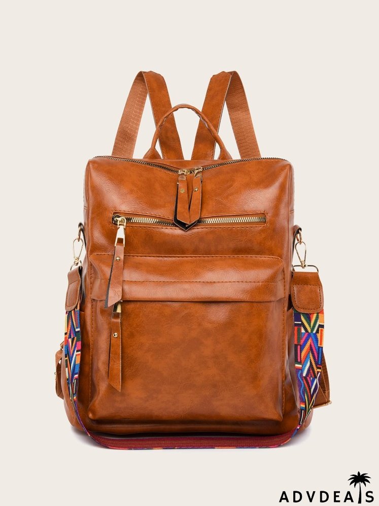 Geo Graphic Tape Decor Backpack