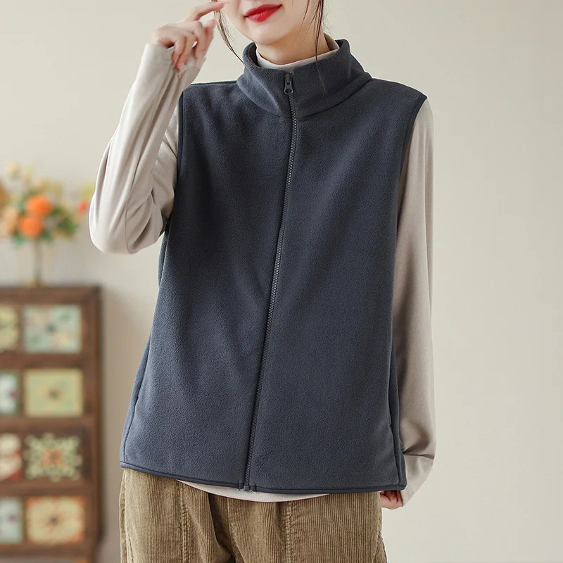 Athvotar Athvotar Autumn And Winter New Mother Dress Rocking Velvet Horse Clip Warm Casual Coat Women Fashion Shoulder Vest Woman