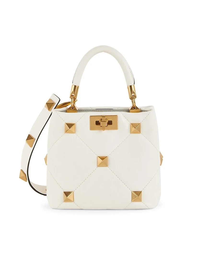 Valentino Garavani Small Roman Stud Leather Top Handle Bag