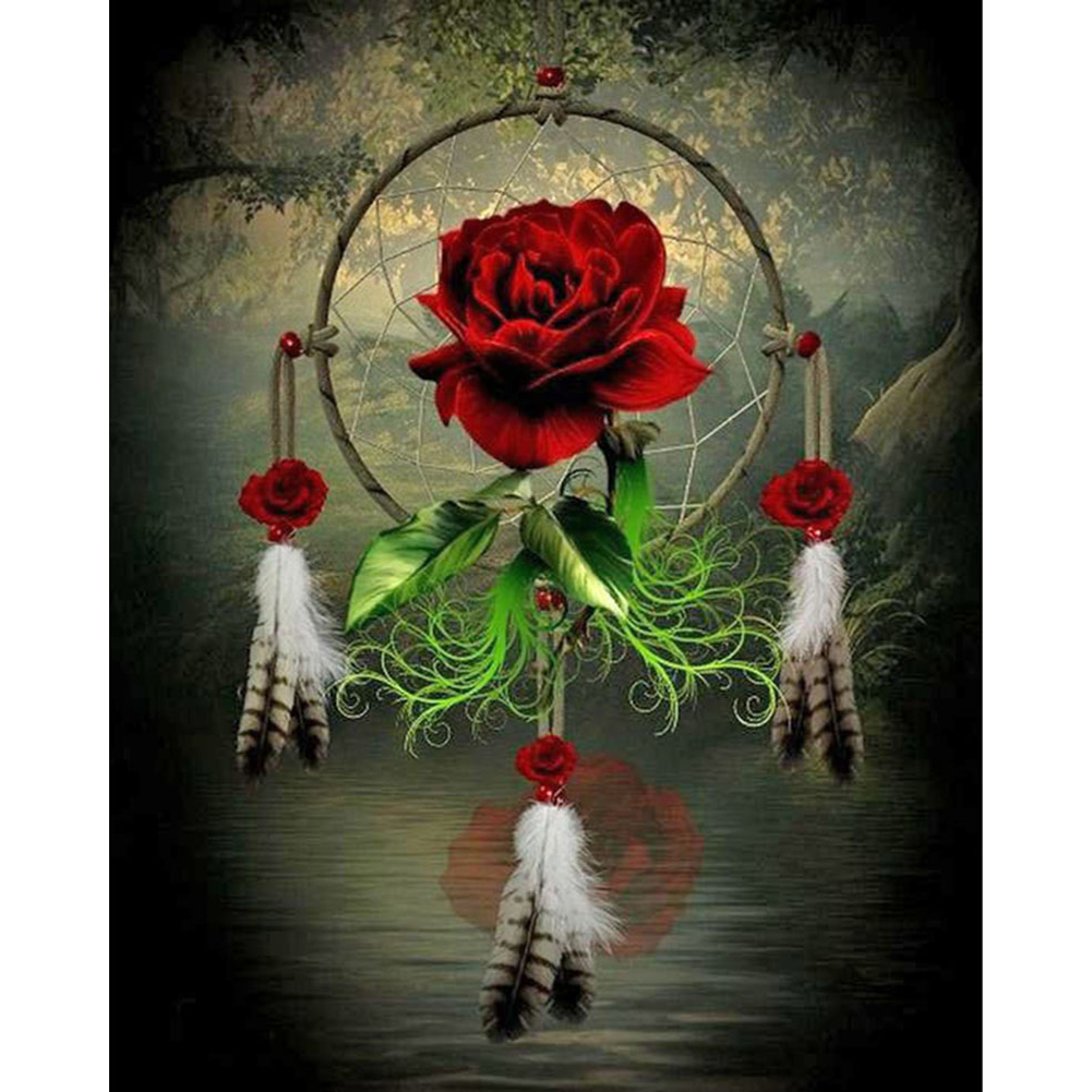 

Rose Dreamcatcher - 11CT Stamped Cross Stitch - 40*50CM, 501 Original