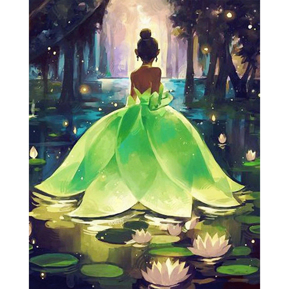 

30*40CM - Round Drill Diamond Painting - Lotus Fairy, 501 Original