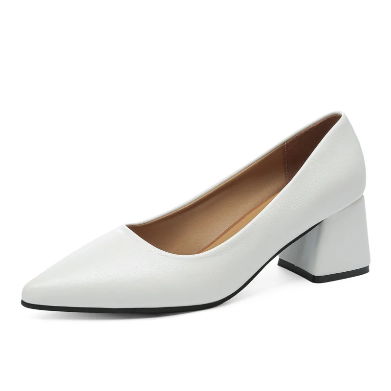 Breakj Breakj Temperament Light-Mouthed High-Heeled Shoes Korean Version Of Coarse Heel Single Shoes Four Seasons Professional Fashion Women's Shoes Size 41