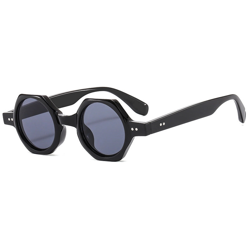 Polygonal Round Frame New Personalized Sunglasses PC Color Tide Catwalk Vintage Sunglasses2