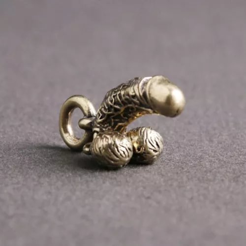 Dronehint Unisex Funny Pendant Mini Brass Male Penis Simulation Chick Keychain Car Parts (For: Acura) Parts