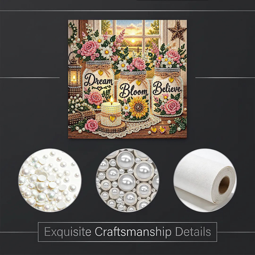 Pearl Painting Kit for Adults Inspirational Jar Art 11.81x11.81in