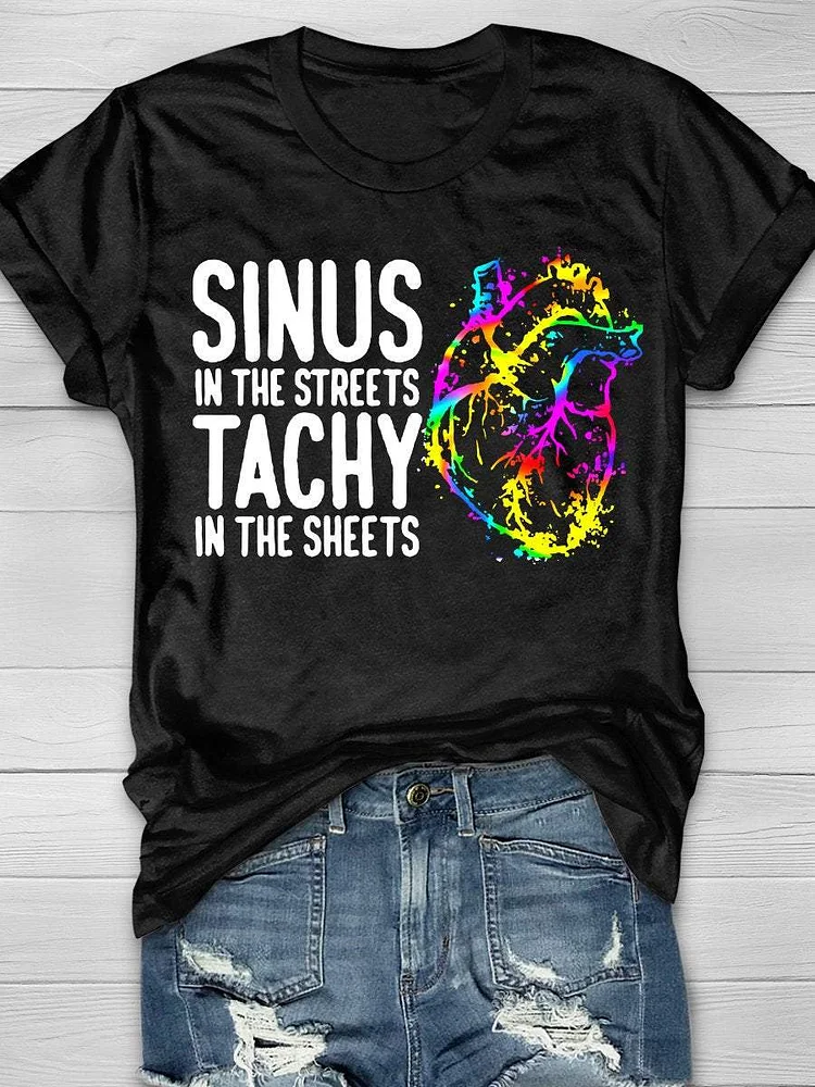 Funny Nurse Print Short Sleeve T-shirt