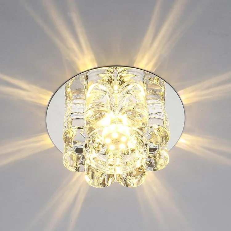 Geometric Flush Mount Kitchen Lighting Entryway Lighting LED Metal Crystal Ceiling Lights - Appledas