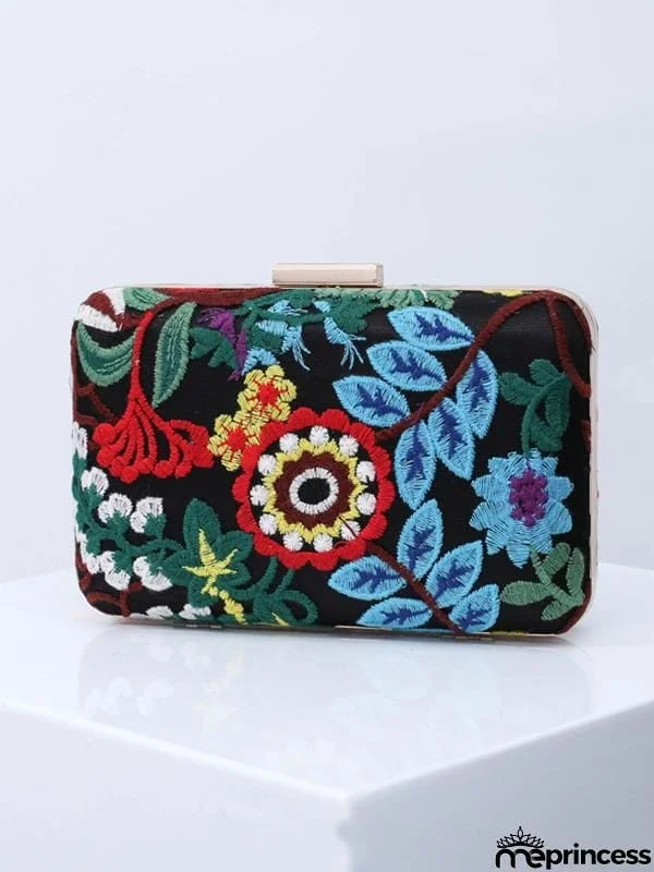 Ethnic Style Embroidery Flower Hand Bag