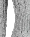 O Neck Long Sleeve Bodycon Braided Sweater Dress