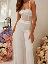 Lace-Up Backless Wide Leg Jumpsuits