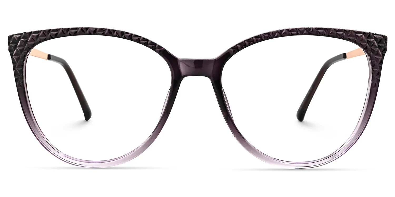 Dagmar Dunkellila Cateye Brille Dunkellila