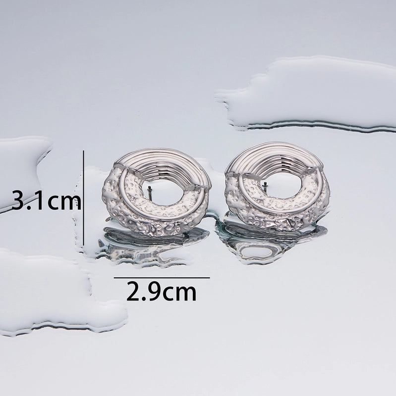 1 Pair Minimalist Geometric Plating Titanium Steel 18K Gold Plated Ear Studs