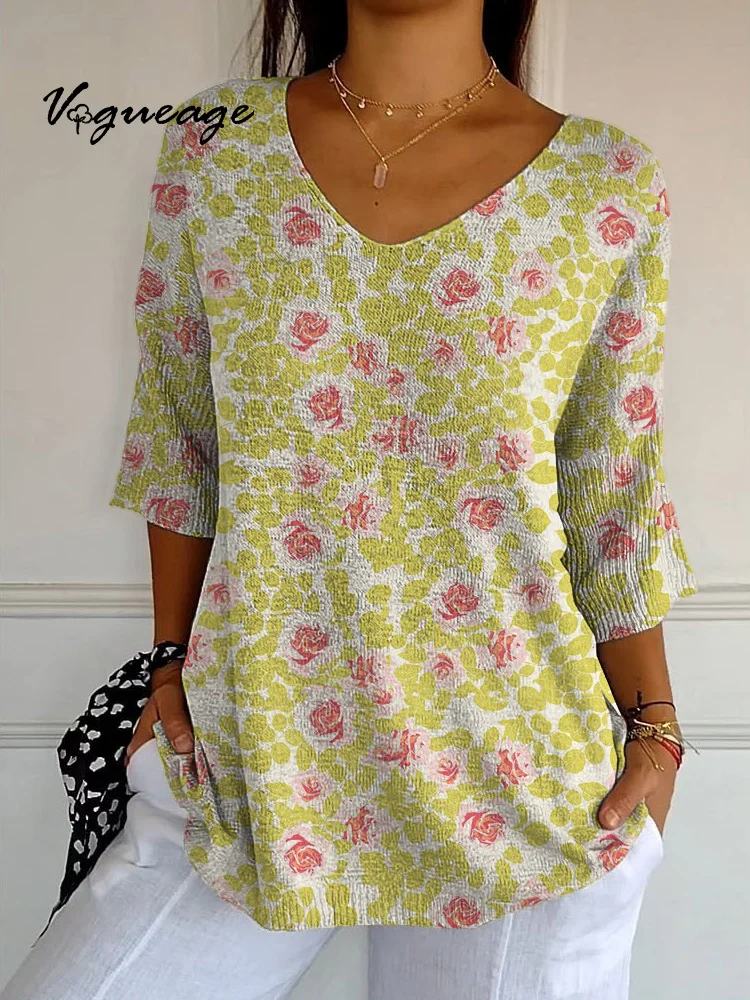 Gentle Elegant And Comfortable Printed Knitted Sweater