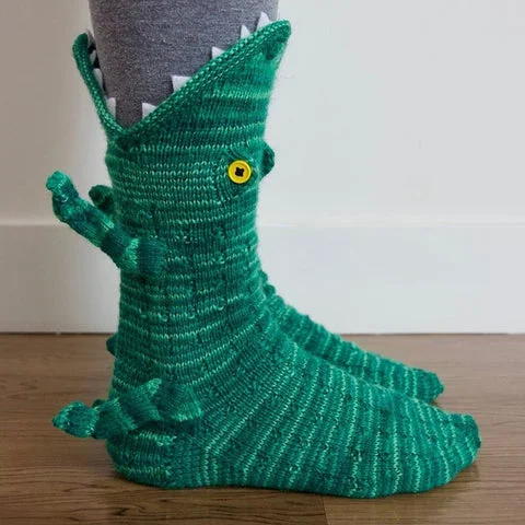 Knit Crocodile Socks For Women/men  Christmas Creative Gift Idea Socks 