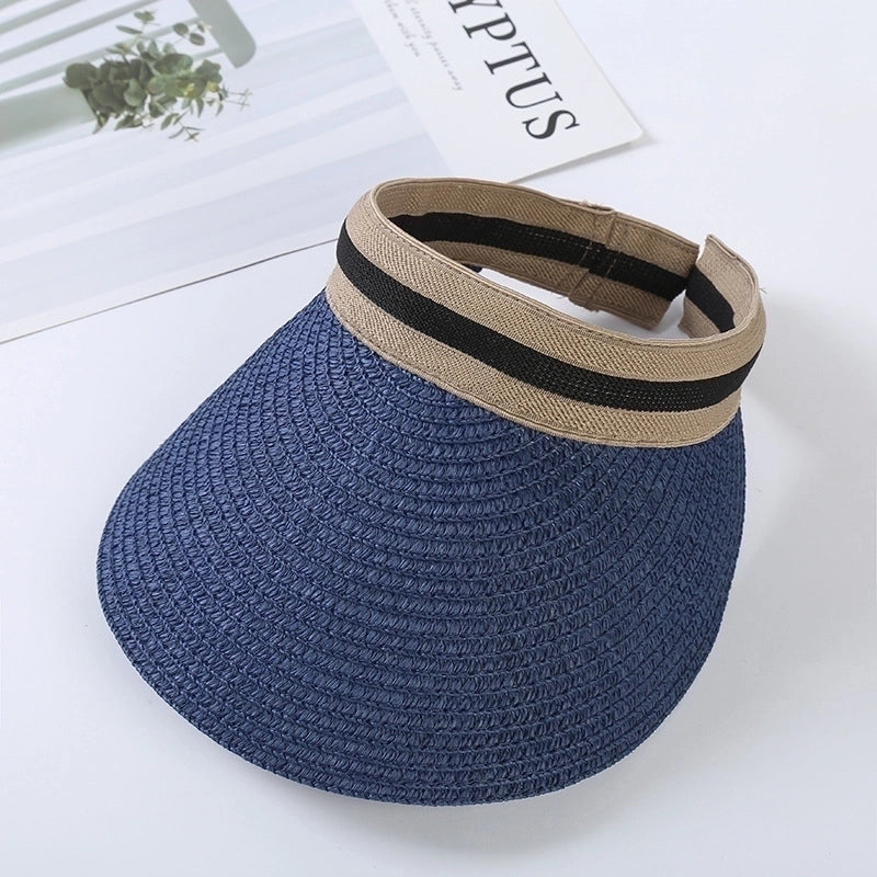 Women’s Lady Minimalist Solid Color Big Eaves Straw Hat