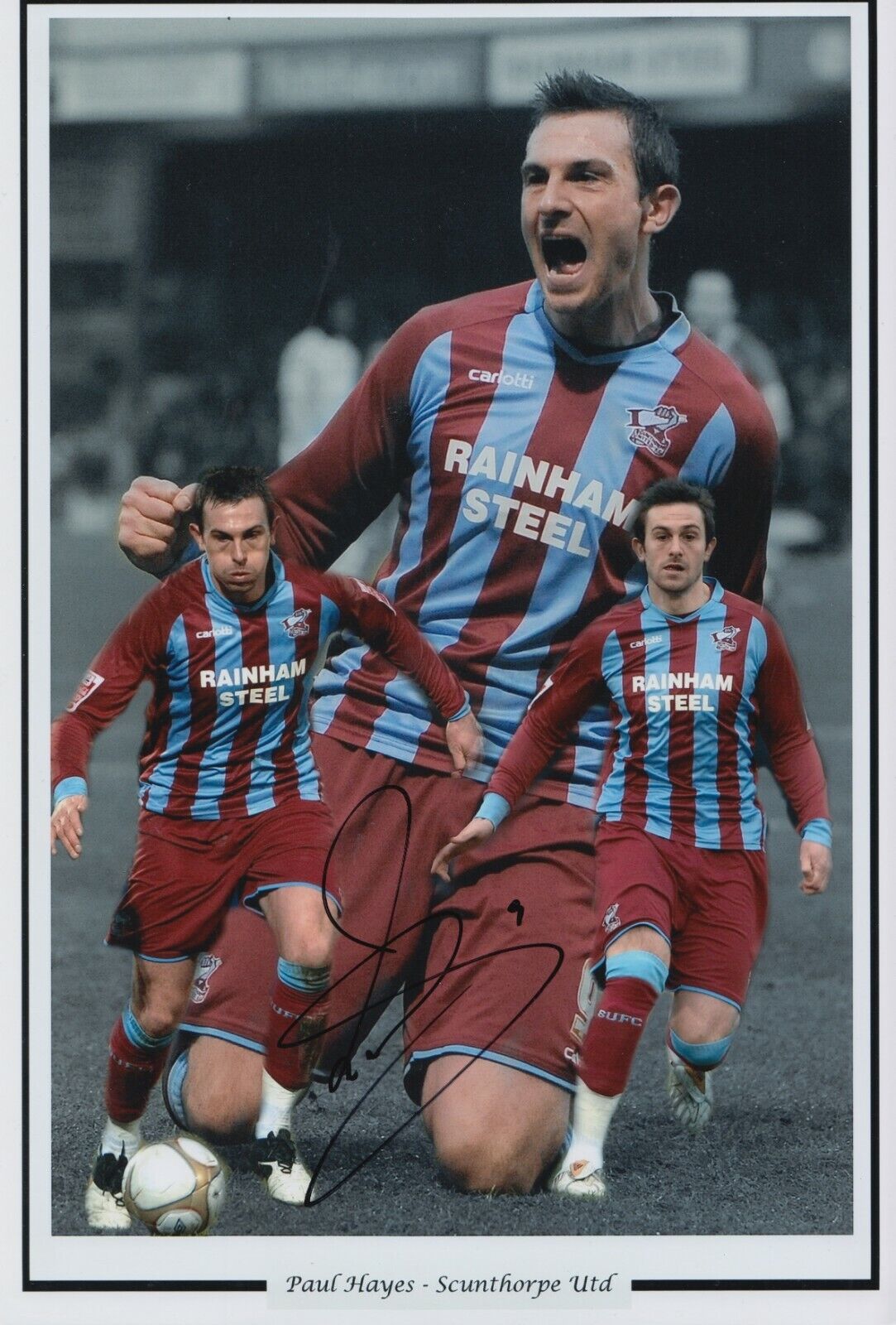 Paul Hayes Hand Signed 12x8 Photo Poster painting - Scunthorpe United Autograph.