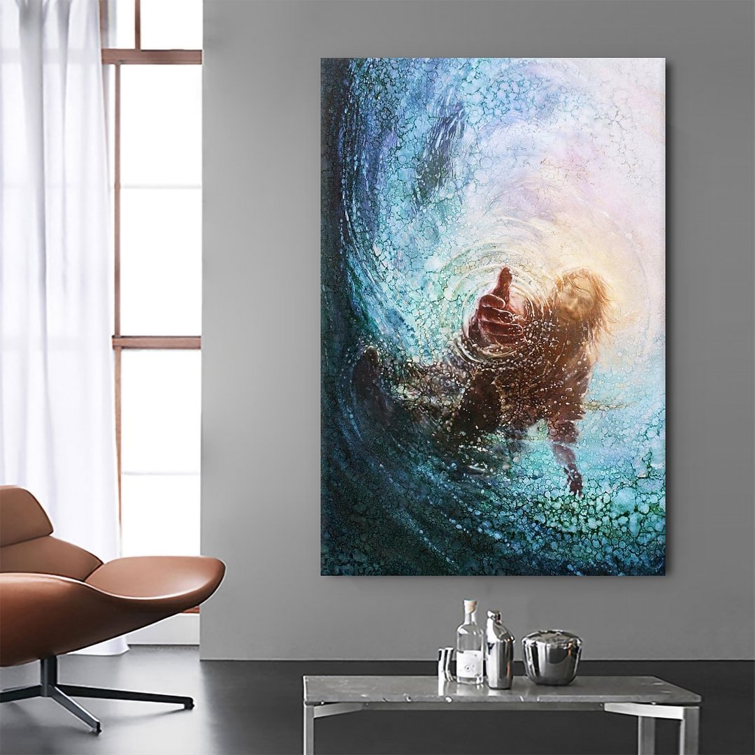 Jesus holding his hand out Canvas Wall Art