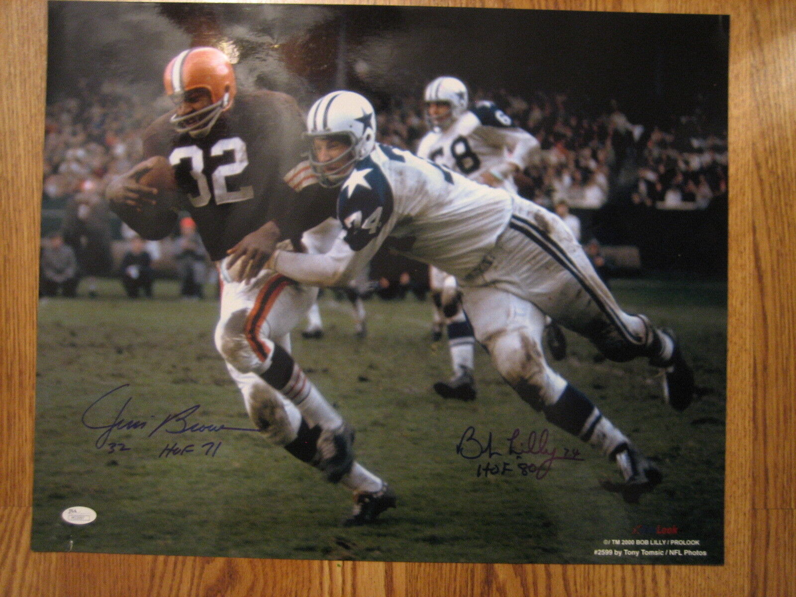 Jim Brown & Bob Lilly Signed Autographed 16 x 20 Photo Poster painting w/ authentic JSA Cowboys