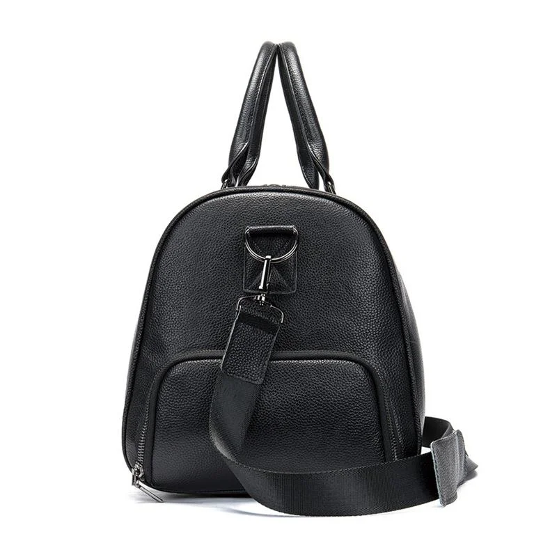 Leather Large Capacity Solid Color Duffel Bags Travelling Bag