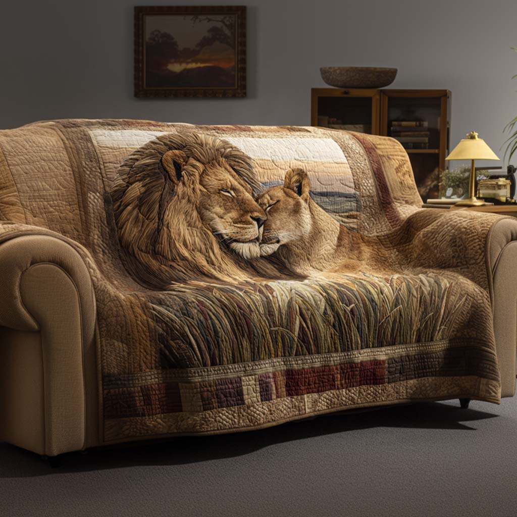 Lion Love Quilted Sofa Cover NCU0NT11413 everthome