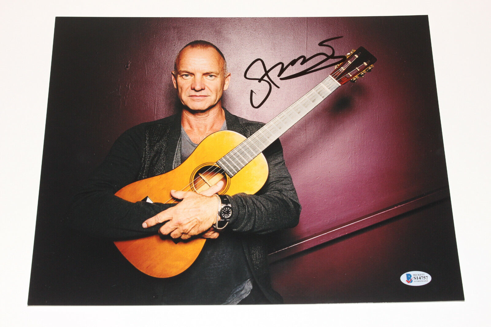 STING THE POLICE BASS GUITARIST SIGNED AUTHENTIC 11X14 Photo Poster painting BECKETT COA BAS