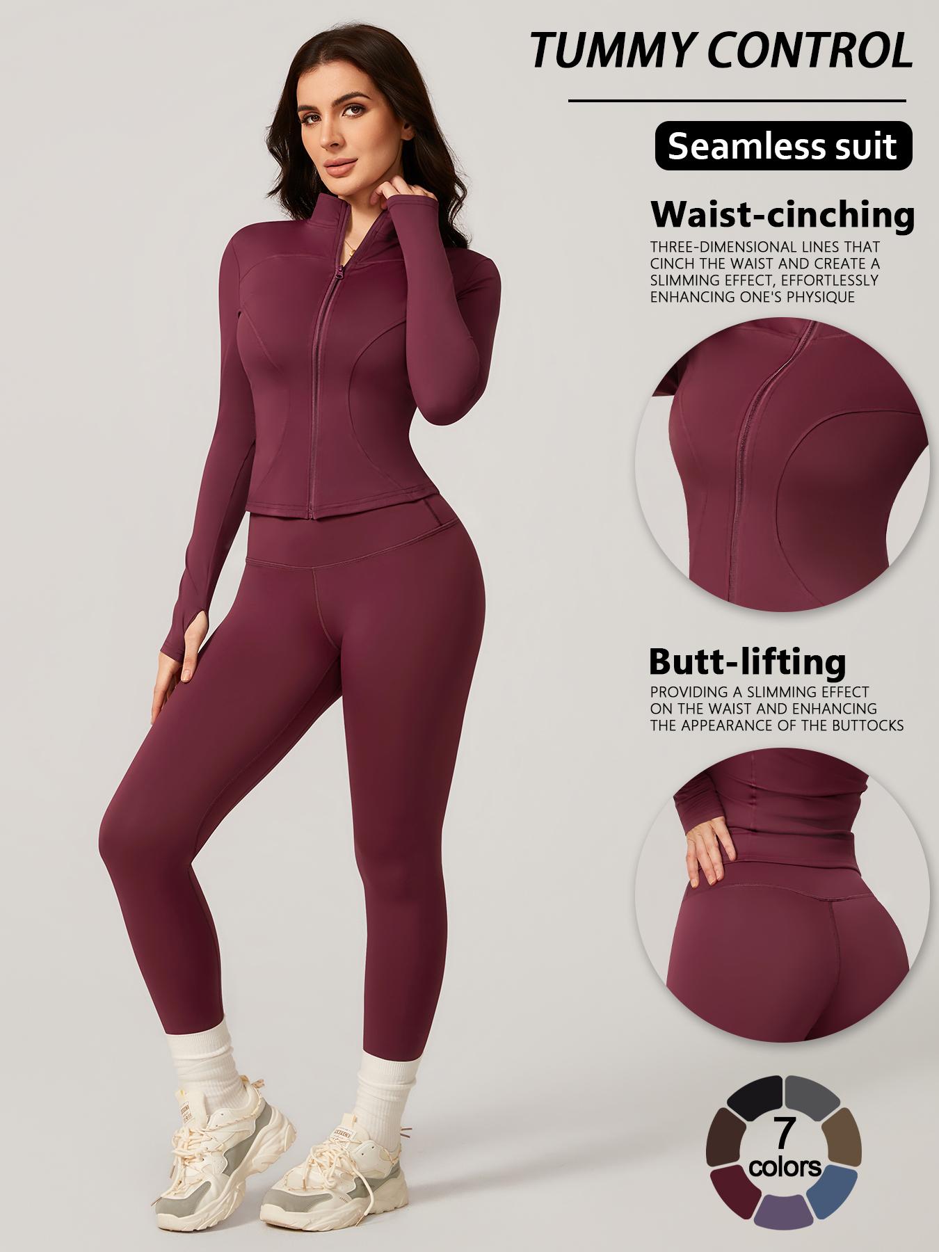 Women's Two-Piece Slim-Fitting Workout Set, Long Sleeve Top and Below-Ankle Sports Pants with Natural Waistline, All-Season Wearable Comfort Tracksuit Set, Stretchy Suit Set, Sportswear Set Women's Two-Piece Slim-Fitting Workout Set, Long Sleeve Top and Below-Ankle Sports Pants with Natural Waistline, All-Season Wearable Comfort Tracksuit Set, Stretchy Suit Set, Sportswear Set