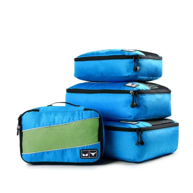 4/8 Pieces Set Packing Cubes Travel Duffle Bag Mesh Packing Organizer Breathable Nylon Men Women Travel Luggage Organizer Set #1