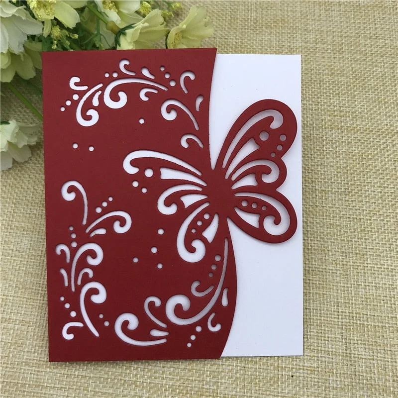 Butterfly envelope greeting card Metal Cutting Dies Stencil Scrapbooking Photo Album Card Paper Embossing Craft DIY