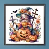 (40*40cm)Halloween Pumpkin Girl - Full Round Drill Diamond Painting