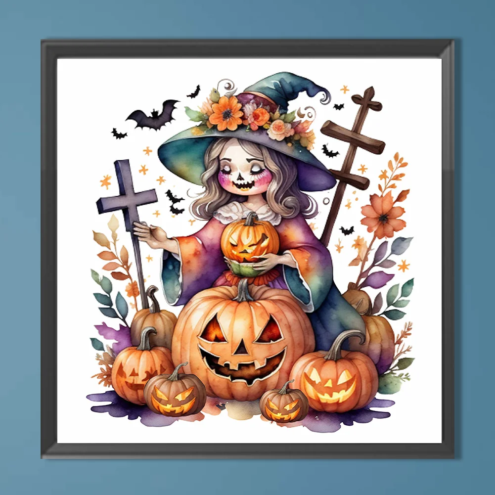 Diamond Painting - Full Round Drill - Witch Pumpkin(Canvas|40*40cm)