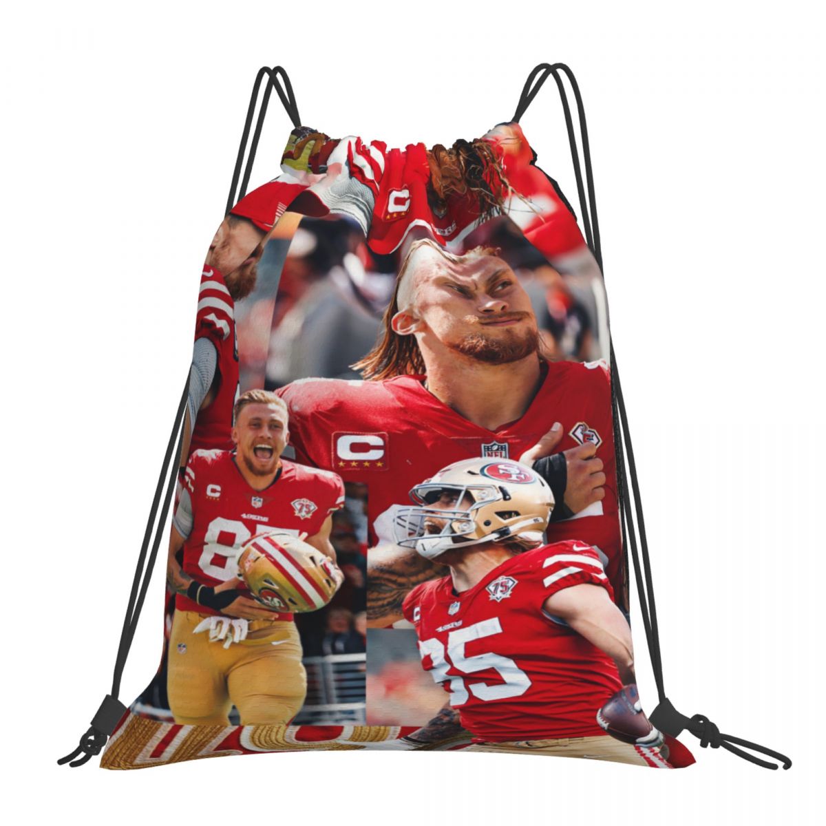 San Francisco 49ers George Kittle Drawstring Bags for School Gym