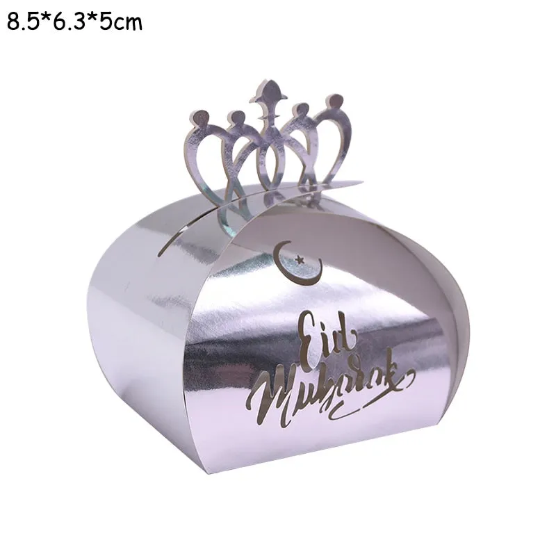 10pcs Eid Mubarak Candy Box Favor Box Ramadan Kareem Gift Boxes Islamic Muslim Festival Happy al-Fitr Eid Event Party Supplies