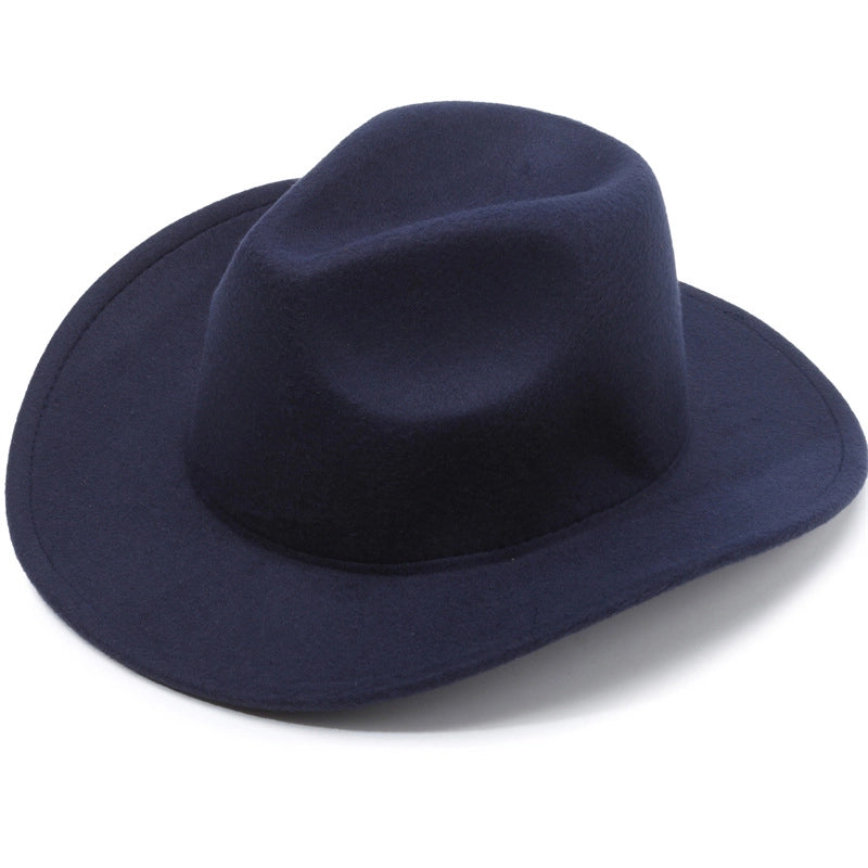 Spring And Summer Style Woolen Cloth Cowboy Hat Men And Women Couples Ethnic Style Roll-up Hat Sunshade Hat Jazz Hat