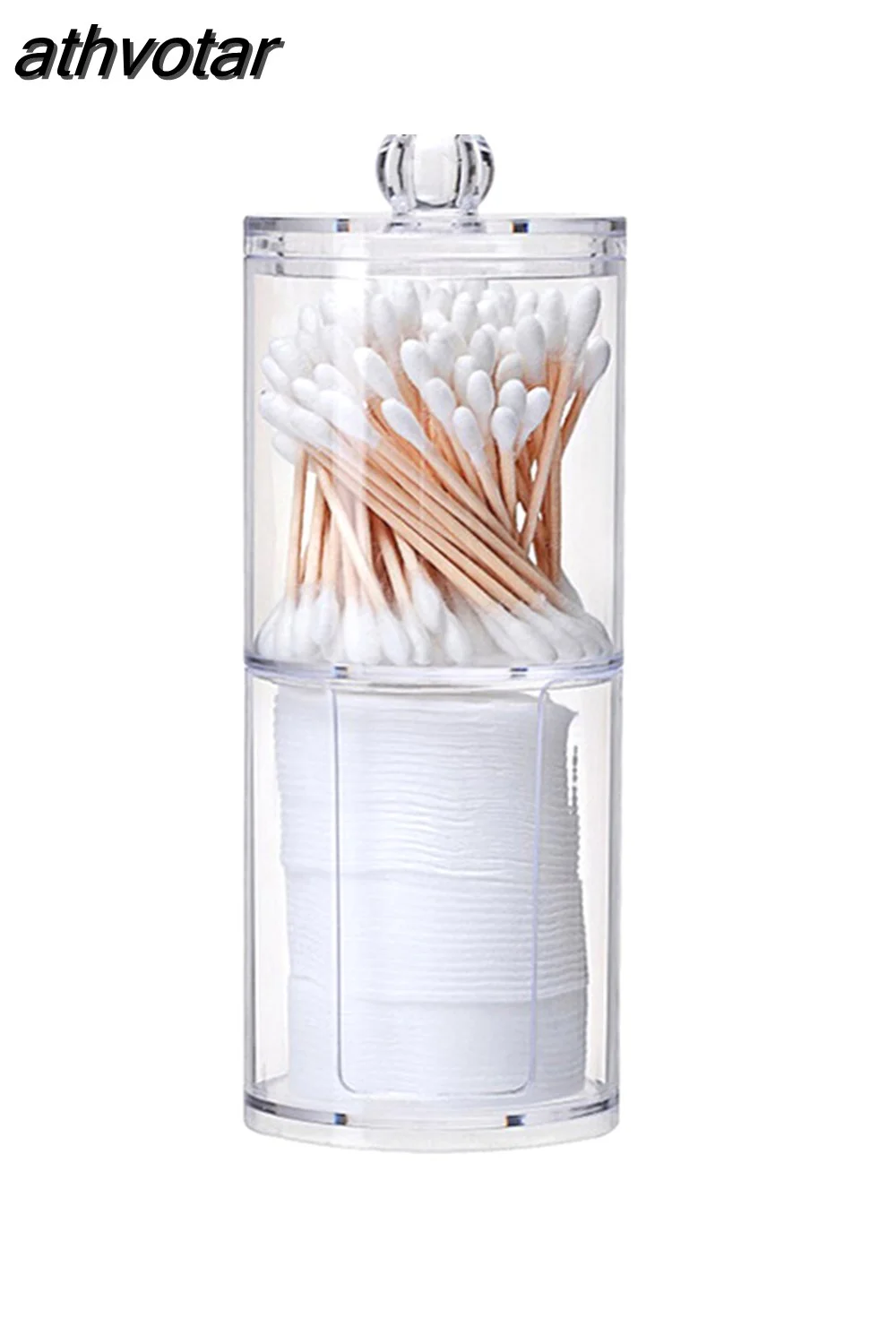 athvotar Makeup Storage Box Cotton Swab Cotton Pad Organizer Brush Plastic Box Lipstick Display Stand Bathroom Accessories