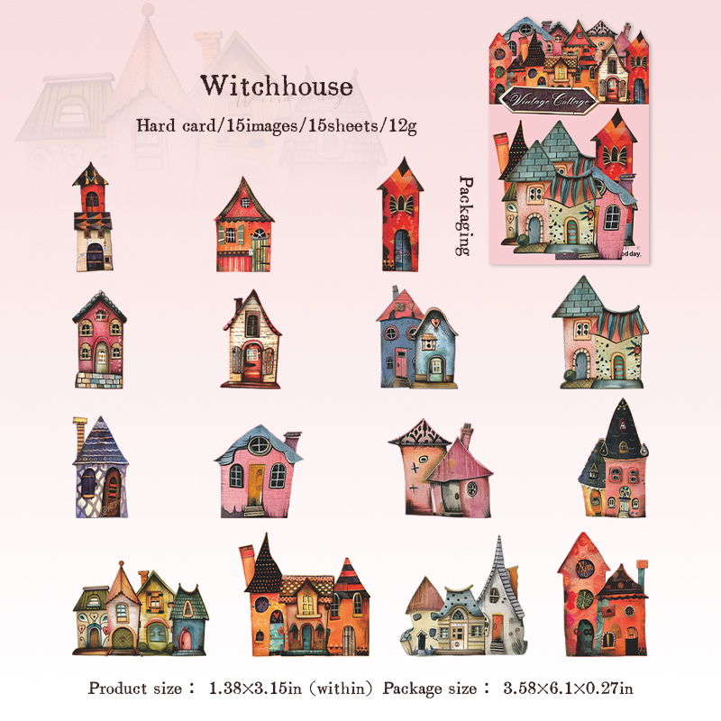 Sticker - Weird Cottage Series Vintage House Castle Landscaping 