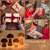 Mushroom Table Lamp Night Light Wooden LED Mushroom Touch Lamp Dimmable Bedside Lamp Eye Protection Atmosphere Lamp 600mAh USB Rechargeable Cute Lamp for Kids Adult Bedroom Living Room (A)