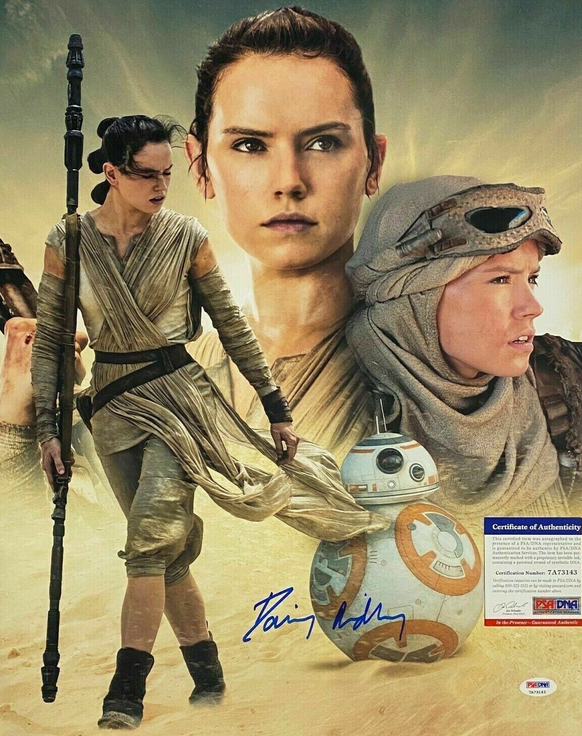 Daisy Ridley Signed 16x20 STAR WARS Photo Poster painting Autographed PSA/DNA COA